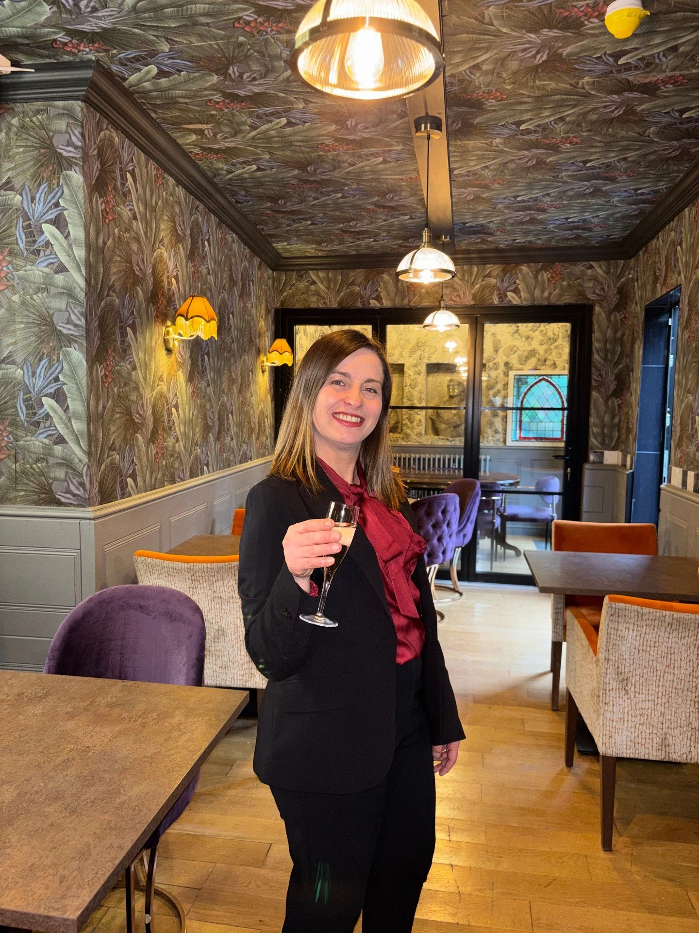 Say hello to Deborah! 

Deborah is our general manager, the captain of the Monks ship! 🚢

She has been working super hard these last few months to get Monks ready to open. She's been a cleaner, an IT technician, a waitress and more - and that glass 