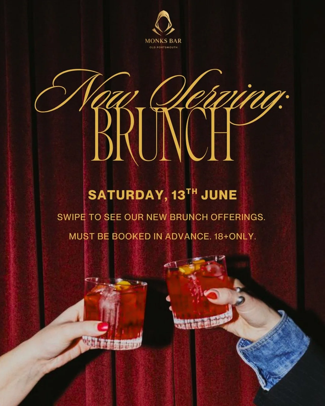Now serving: Brunch 🍾🥂🍽

We are launching our brunch offering on Saturday, 13th June with the following time slots to choose from: 

🥂 1pm - 2:30pm
🥂 2:45pm - 4:15pm

Brunch is served for 90 minutes and includes everything in the post above, dep