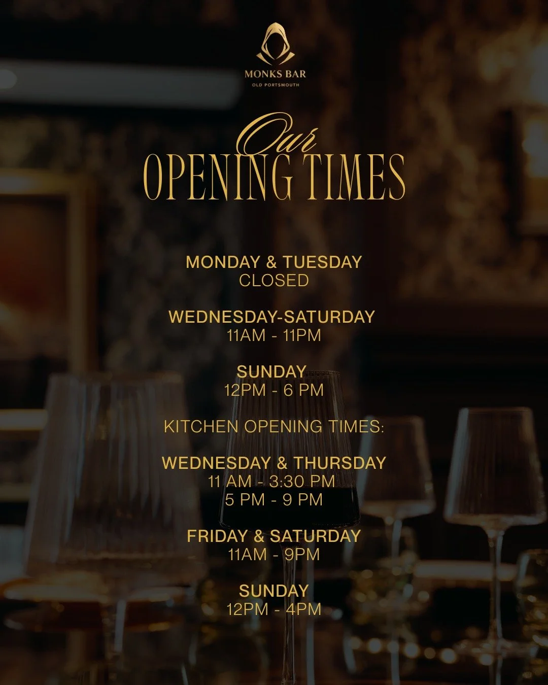 Fancy popping in? Here's when we're open. 

Walk-ins available for both food and drinks, see you soon 🍷🍽