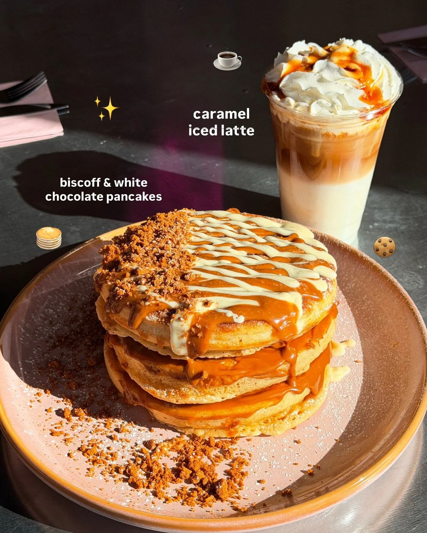 Meet: THE STACKS✨
We have 5 different toppings on our fluffy pancakes🥞
Get a 2 STACK as a &lsquo;breakfast dessert&rsquo; or if you&rsquo;re going all in order our 4 STACK😏

BREAKFAST IS SERVED 9AM-11:45AM EVER DAY✨