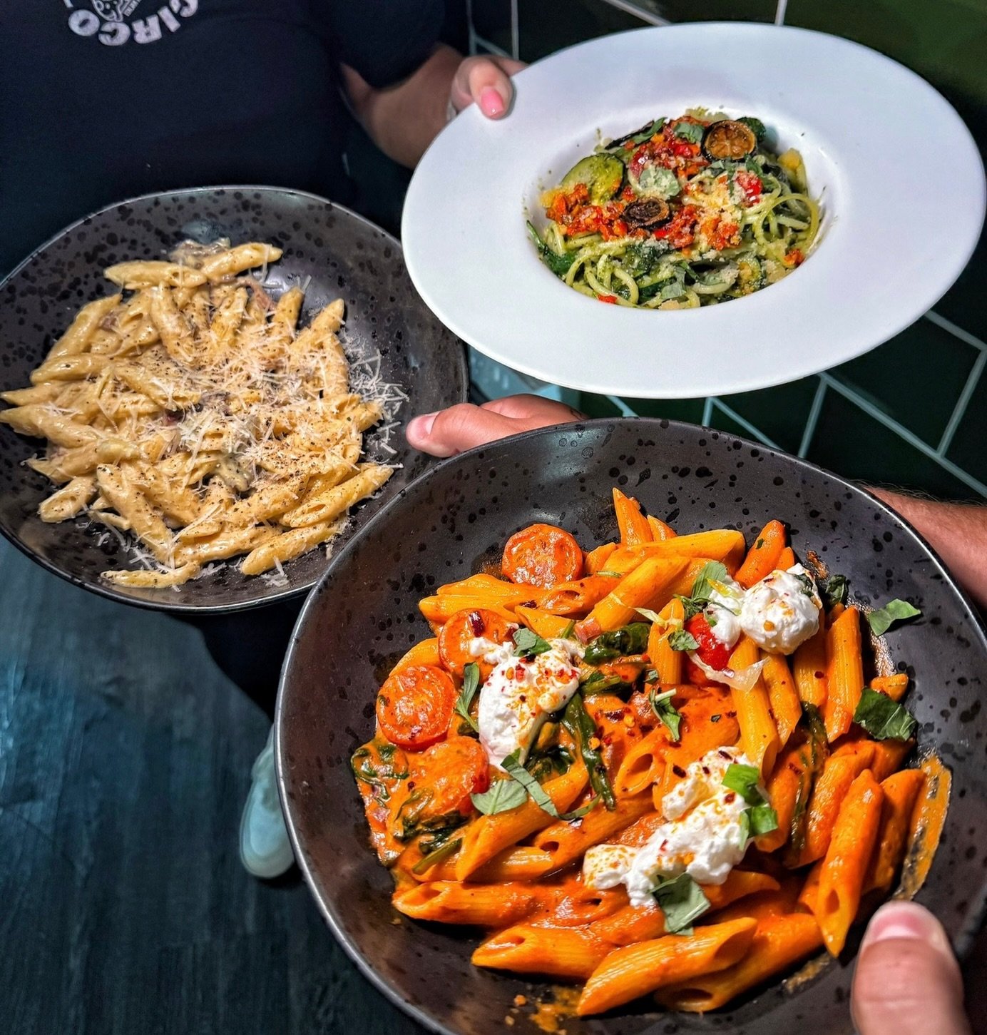 If you&rsquo;re a pasta fan- you&rsquo;re gonna love us!👀
With 11 different dishes to choose from it might be a difficult choice🤌🏽
🥒ZUCCHINA 
✨CLASSIC CARBONARA
🌶️POLLO PEPE

Walk-ins welcome🚶🏼&zwj;♀️