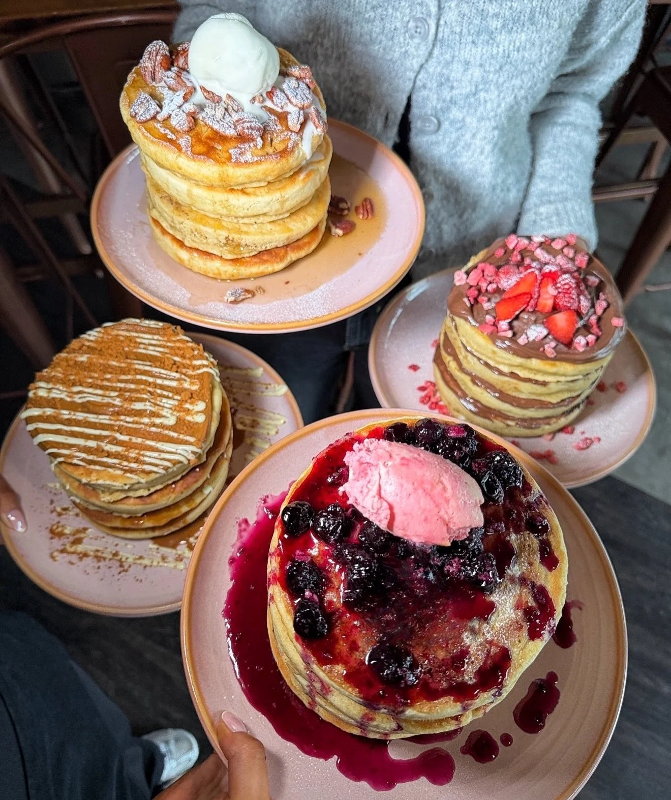 Now THAT&rsquo;S what you call a STACK 😍
Choose from:
🍁MAPLE PECAN
🫐PINK BLUEBERRY
🍪BISCOFF &amp; WHITE CHOC
🧈HONEY BUTTER CHOC CHIP
🍓NUTELLA &amp; STRAWBERRY

Available 9AM - 11:45AM every day✨

📍Circo, Newcastle