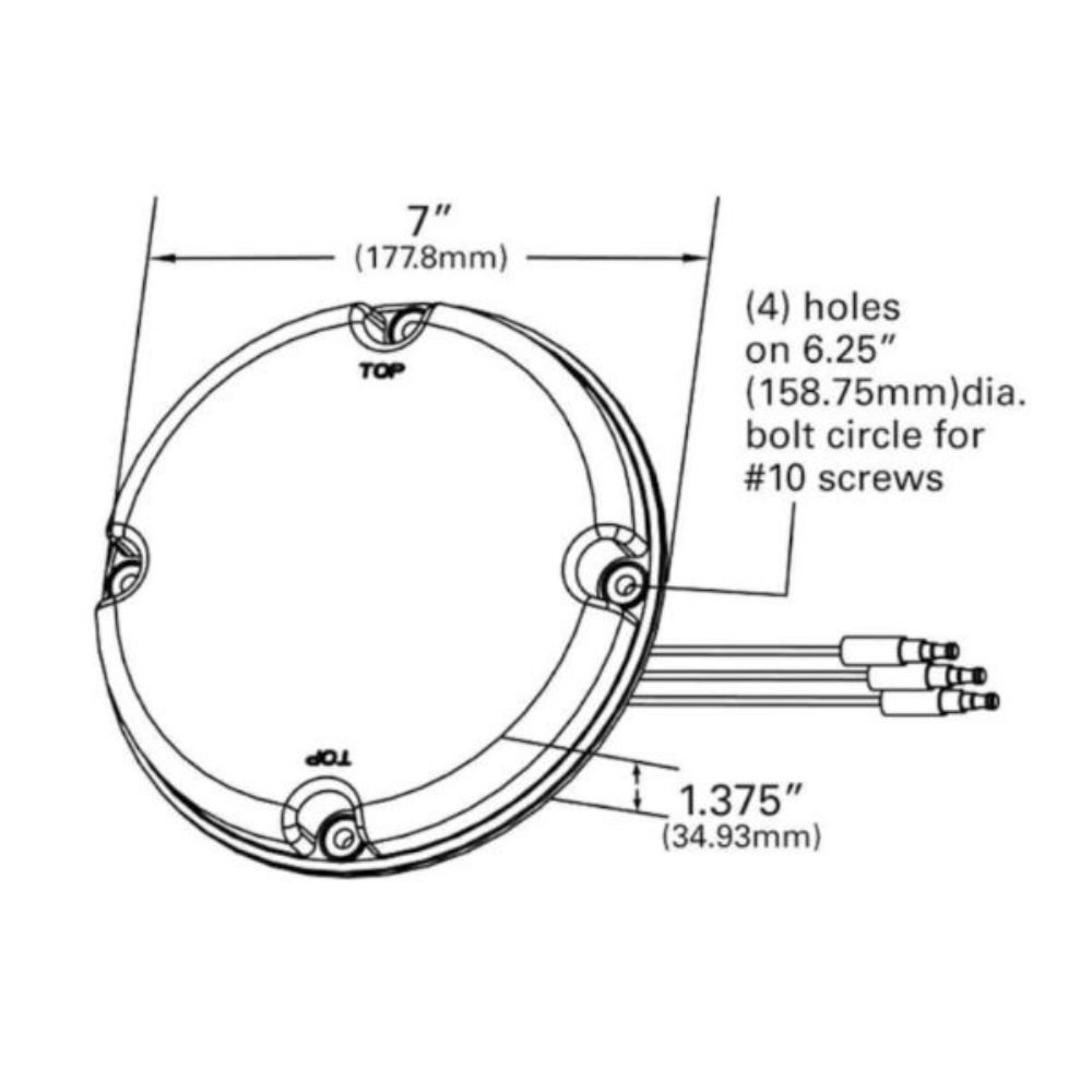 Feu d’arrêt 7 po rouge DEL Boler dimensions