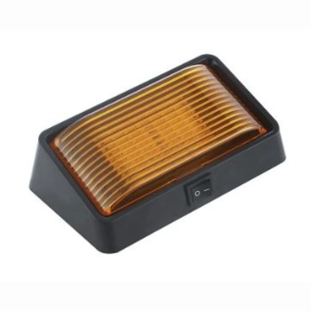 Lumière de porche rectangulaire DEL noir -ambre