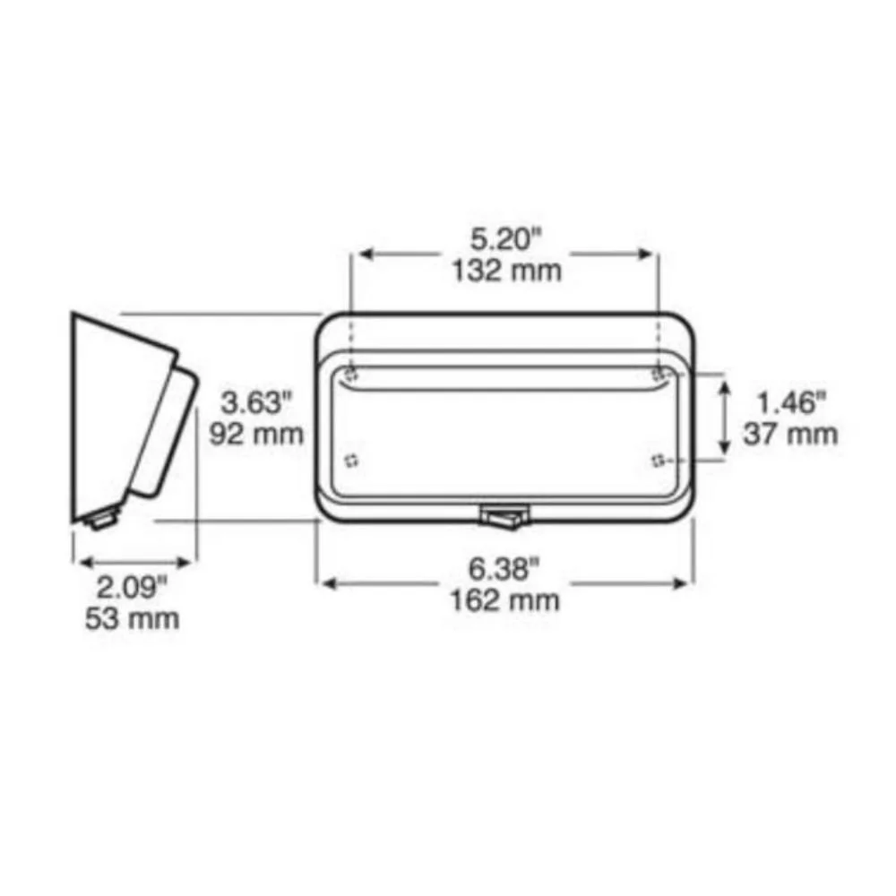 Lumière de porche rectangulaire mesures