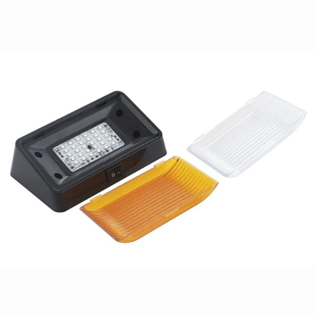 Lumière de porche rectangulaire DEL noir blanc/ambre