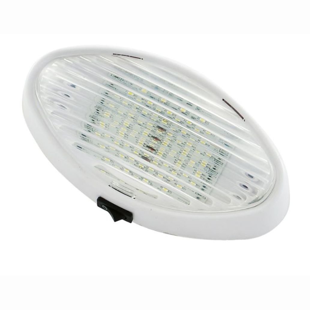 Lumière de porche ovale DEL avec interrupteur blanc-clair