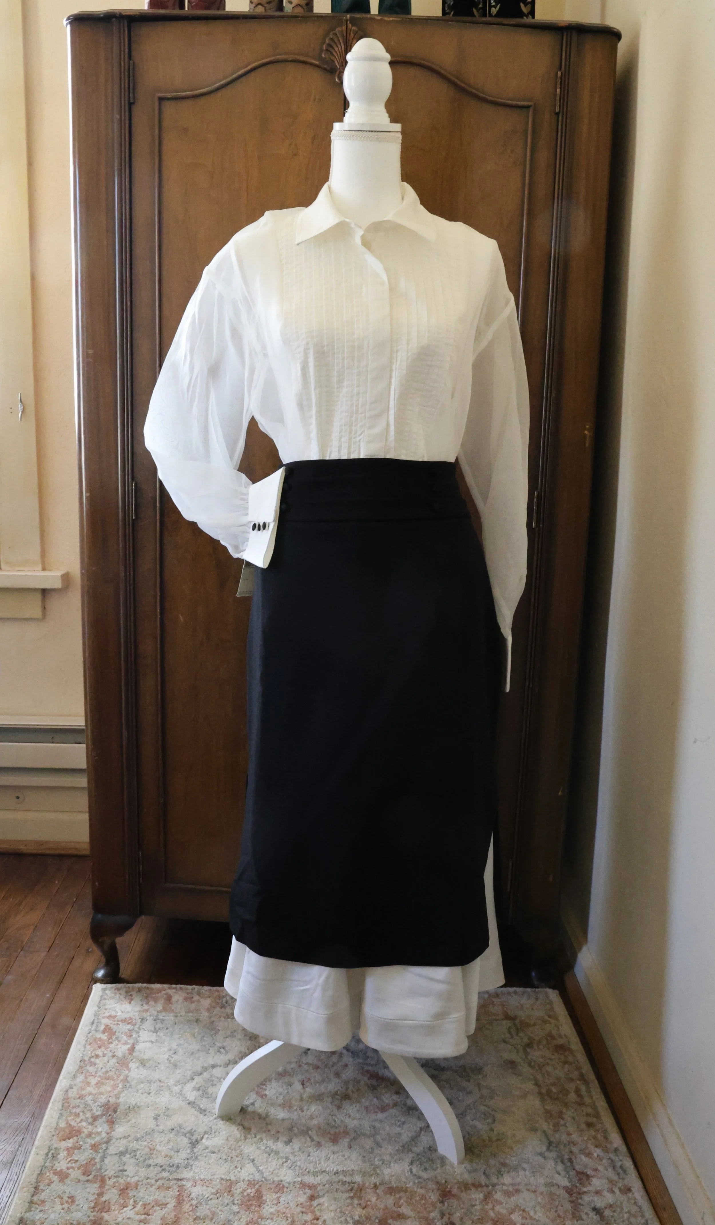 Anthropologie Sheer Tuxedo Shirt Size M NWT