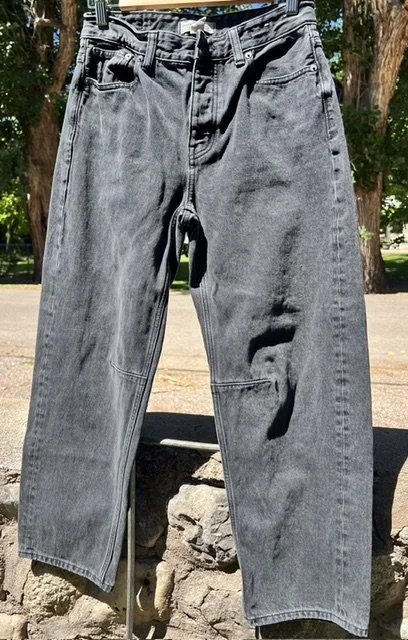Madewell Darted Barrel Leg Jeans in Black Size 25 Very Good Condition