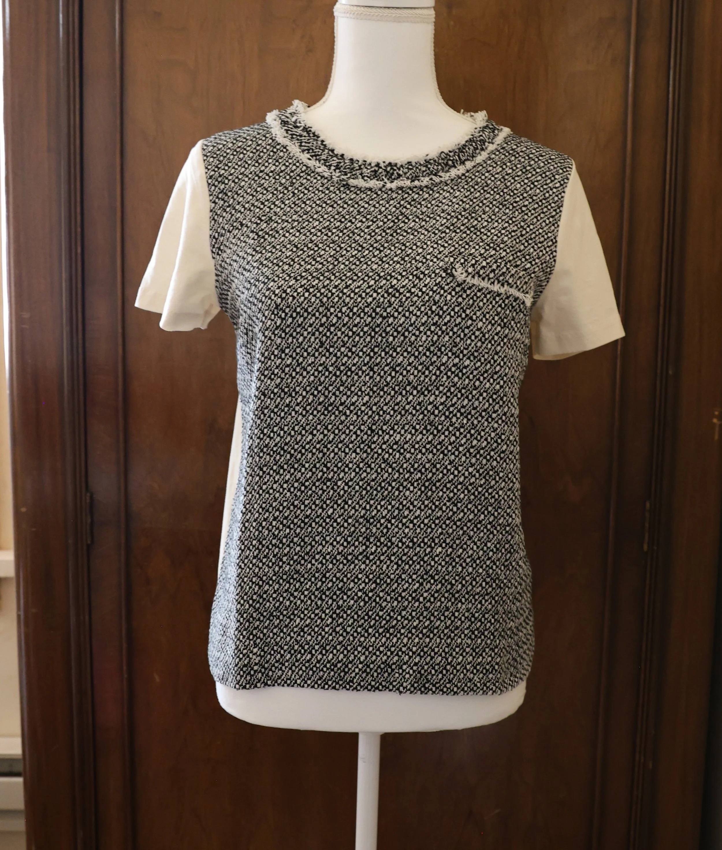 J Crew Tweed Front T Shirt Size Small Excellent Condtion