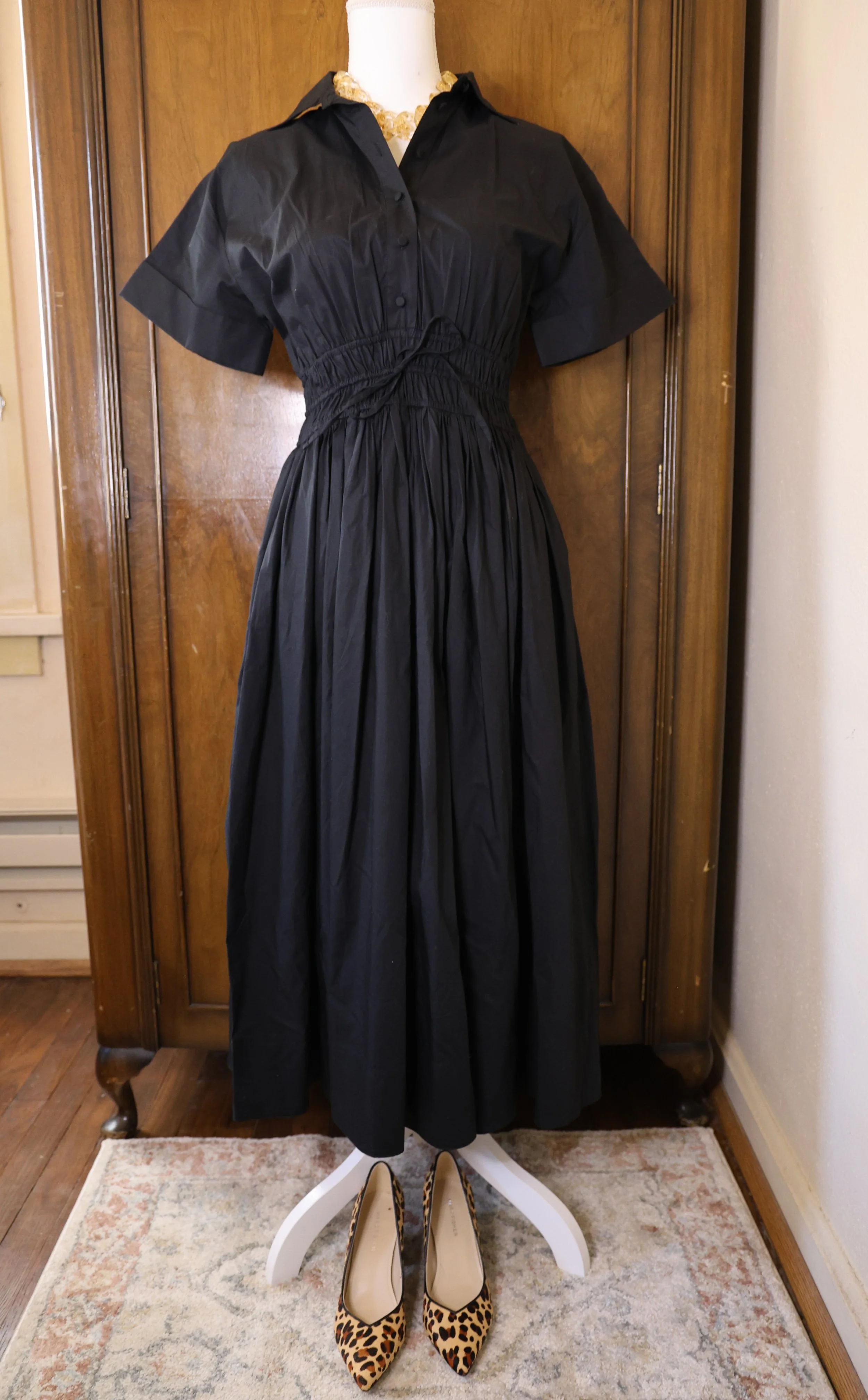 J Crew Black Cotton Shirtdress Size 2 NWT