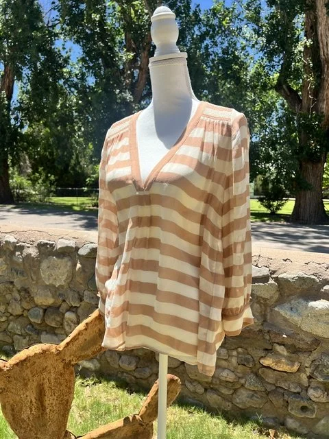 Joie Sheer Silk Striped Top in Size Small Excellent Condition