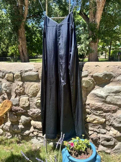 Mersea Dark Blue Satin Cropped Jumpsuit Size Small NWOT