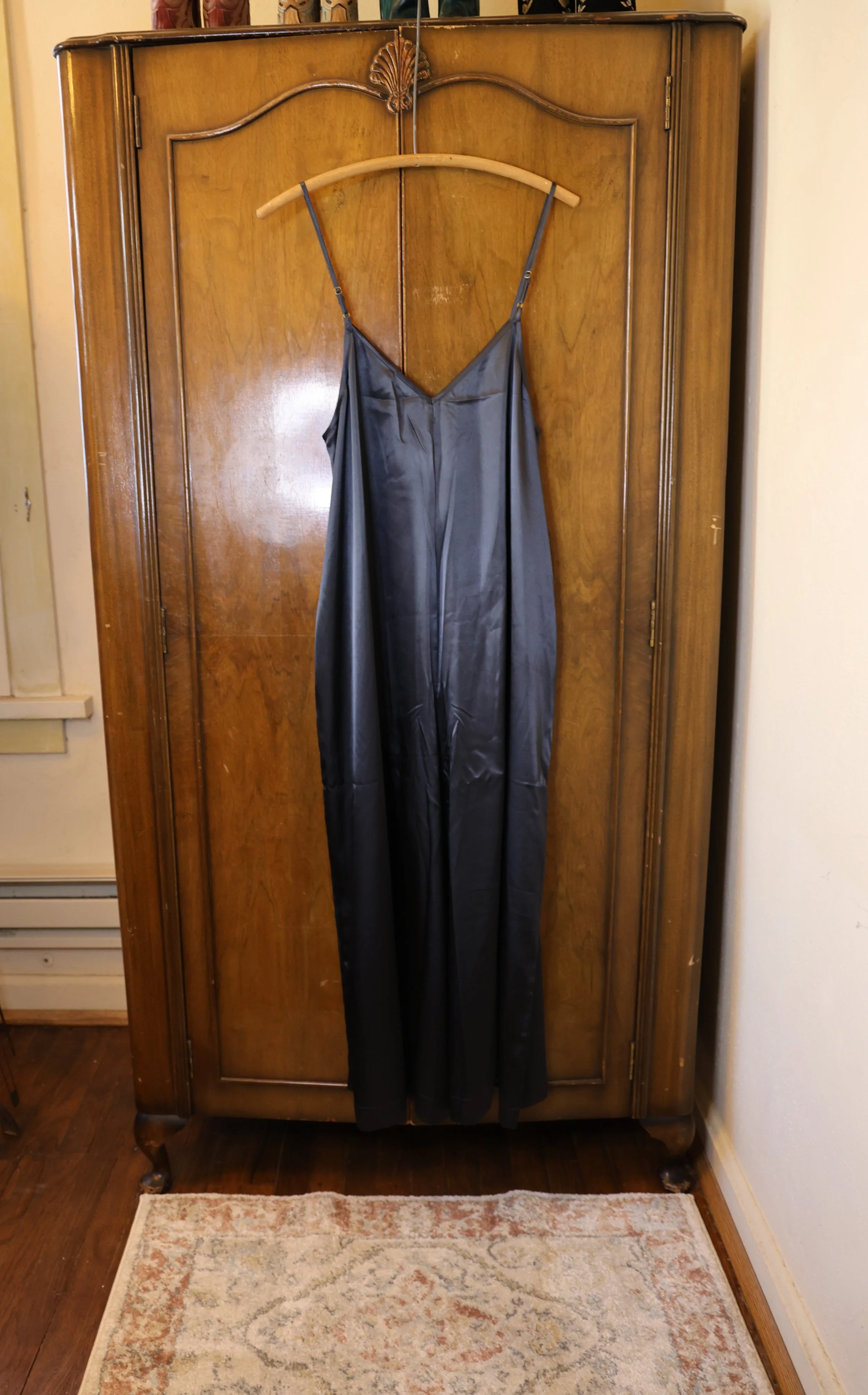 Mersea Dark Blue Satin Cropped Jumpsuit Size Small NWOT