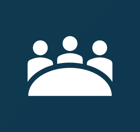 Icon of three people sitting around a conference table