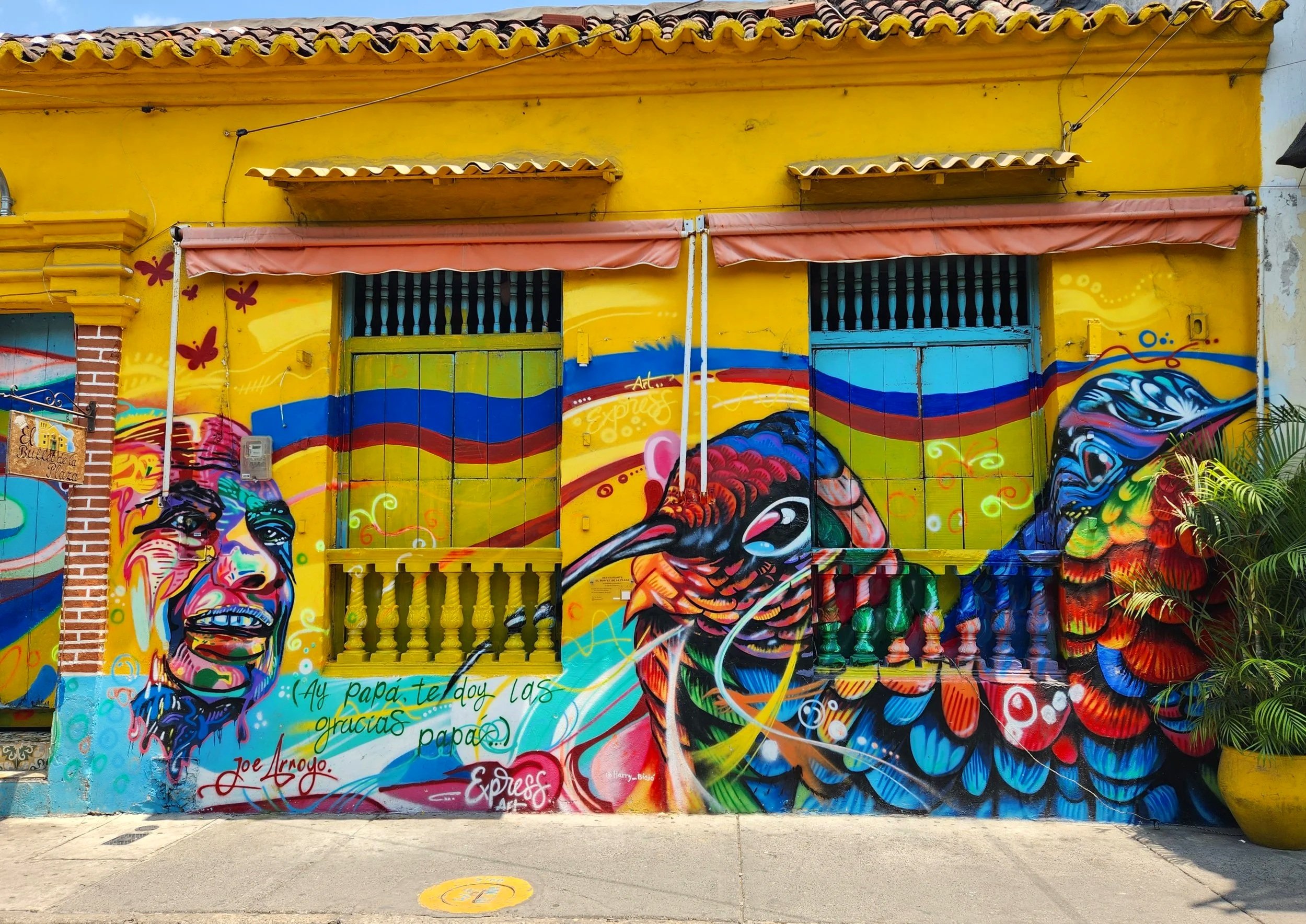 Gorgeous mural found in Getsemani- Cartagena, Colombia.