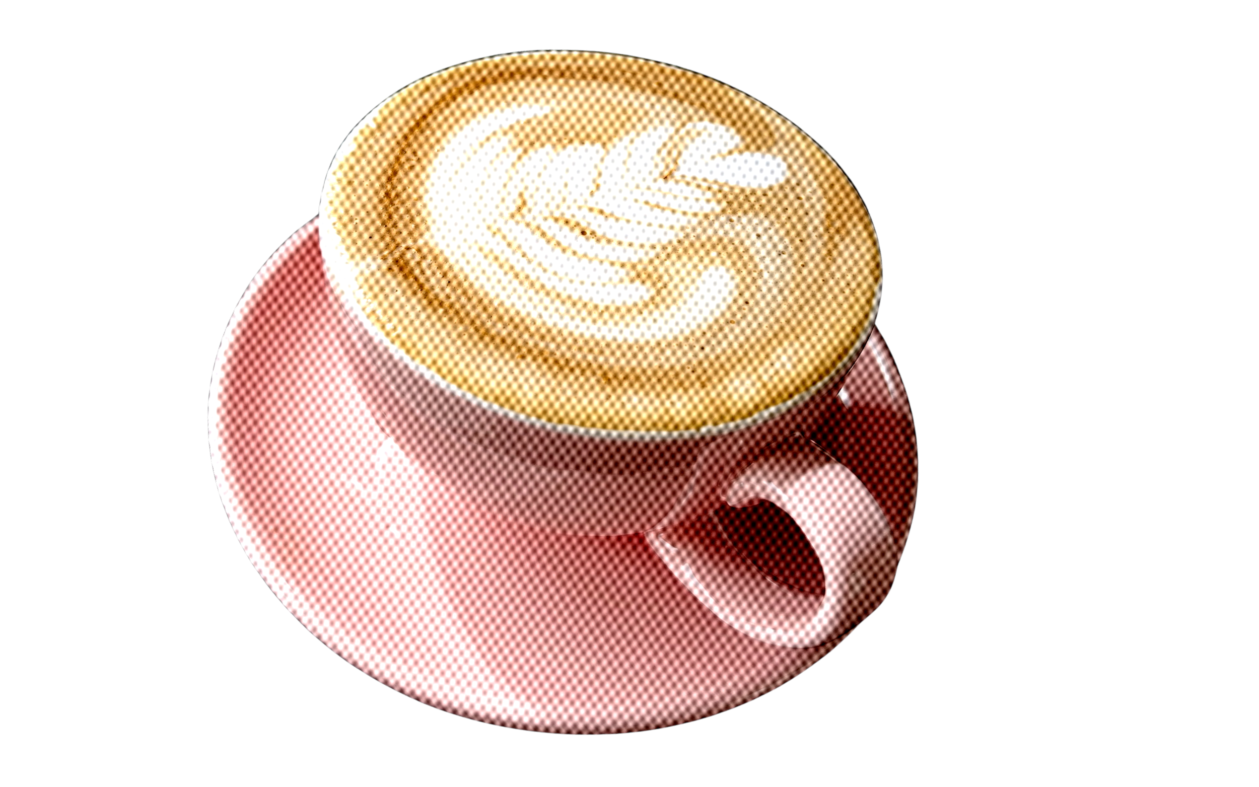 Latte in a ceramic mug with espresso and steamed milk at Bottega coffee shop in Mueller Austin.