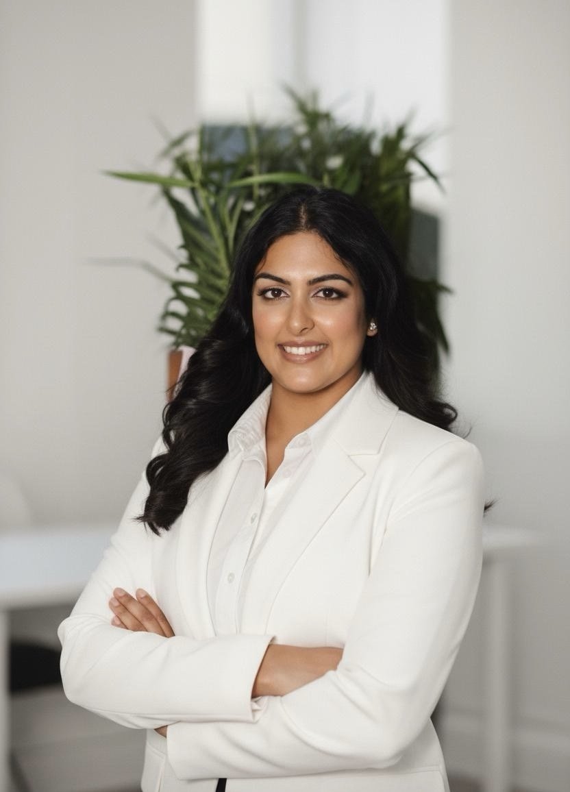 Cindy Kumar, CPA and founder of Elevated Accounting, smiling with arms crossed in a white blazer — professional headshot