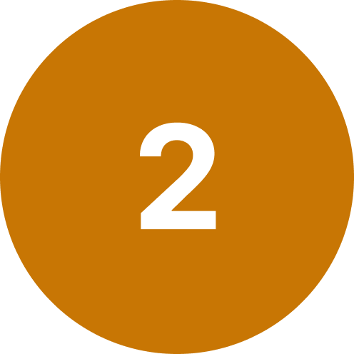 A large brown circular icon with a white number 2 in the center.