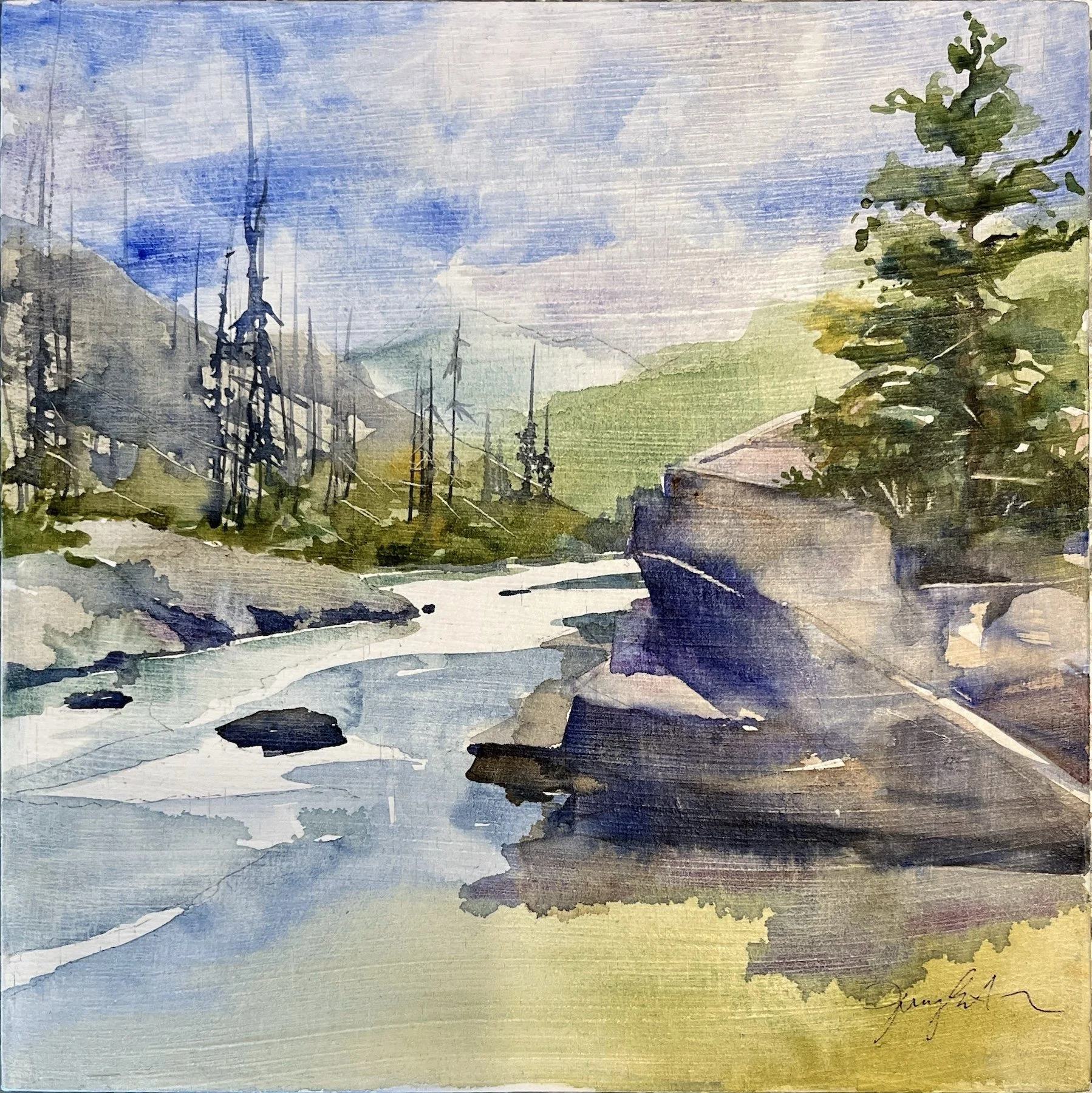 Upper Poudre, 2025
Watercolor on wood panel
10" x 10"
$243