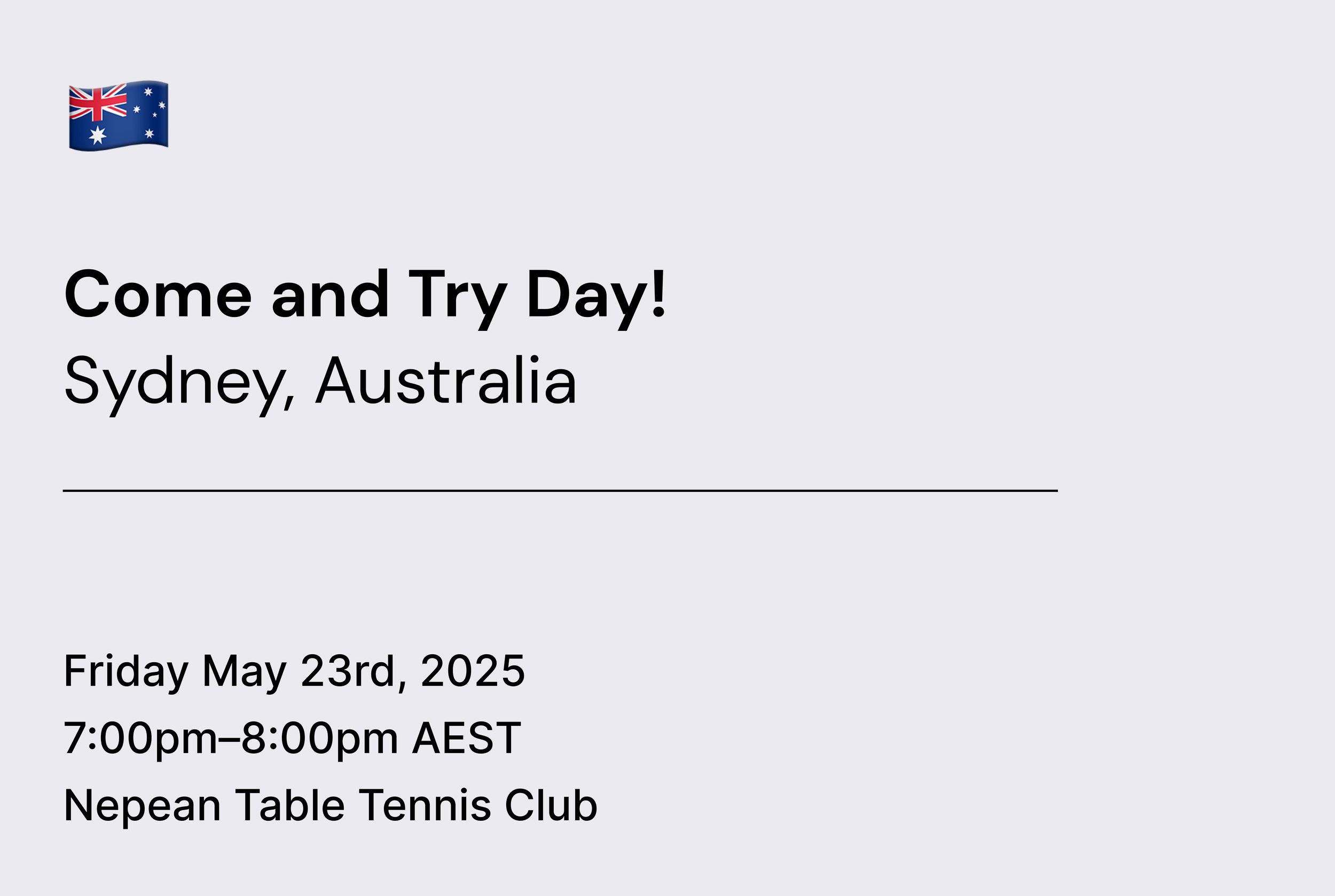 Sydney, Australia: Come and Try PingPongParkinson