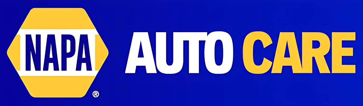 Logo de NAPA Auto Care avec le texte "NAPA AUTO CARE" sur fond bleu.