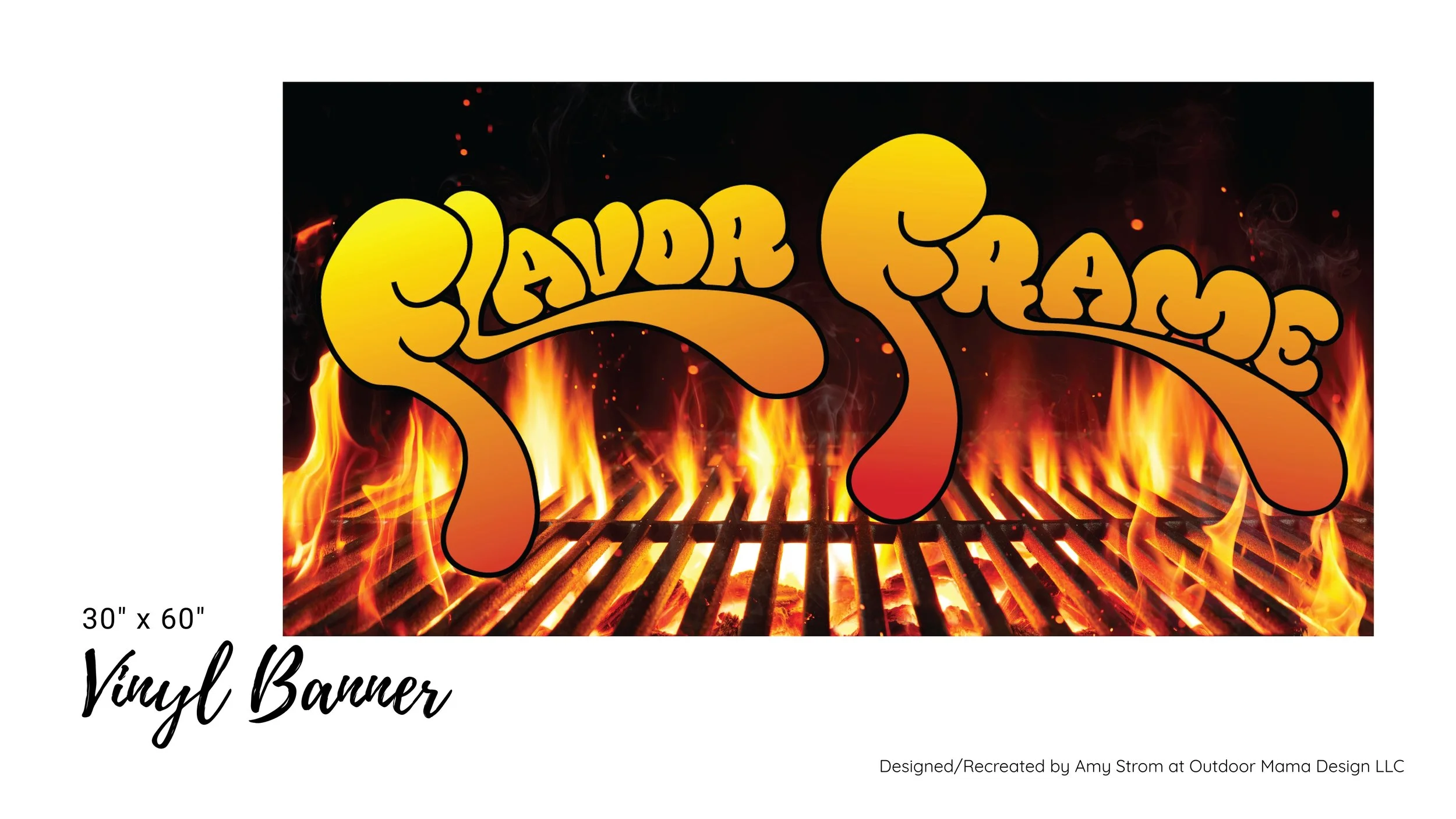 Client had a logo but needed a more eye catching banner for his food stand at farmers markets.