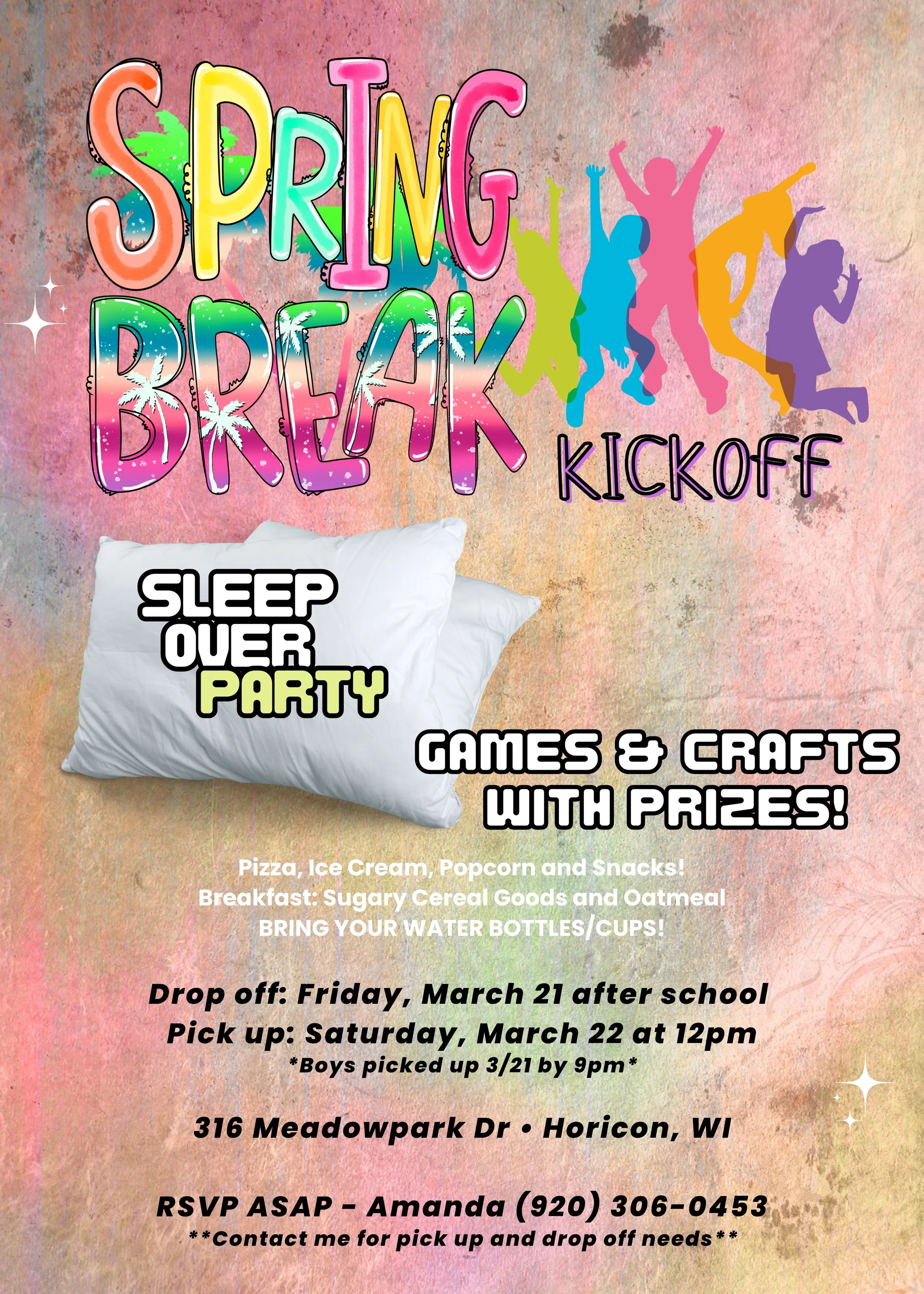 Spring Break Kickoff Sleep Over Party Invitation (5 x 7 in).jpg