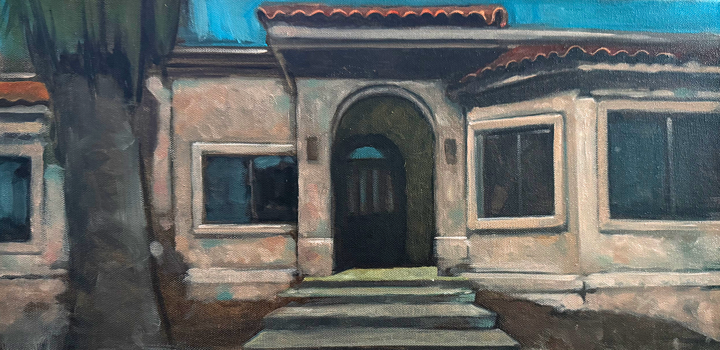 Home in Tucson / 16 x 8" oil on canvas
