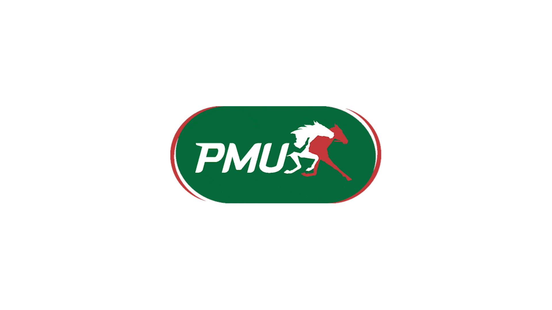 Logo avec texte 'PMUS' et image d'un cheval partiellement rouge et blanc sur fond vert.