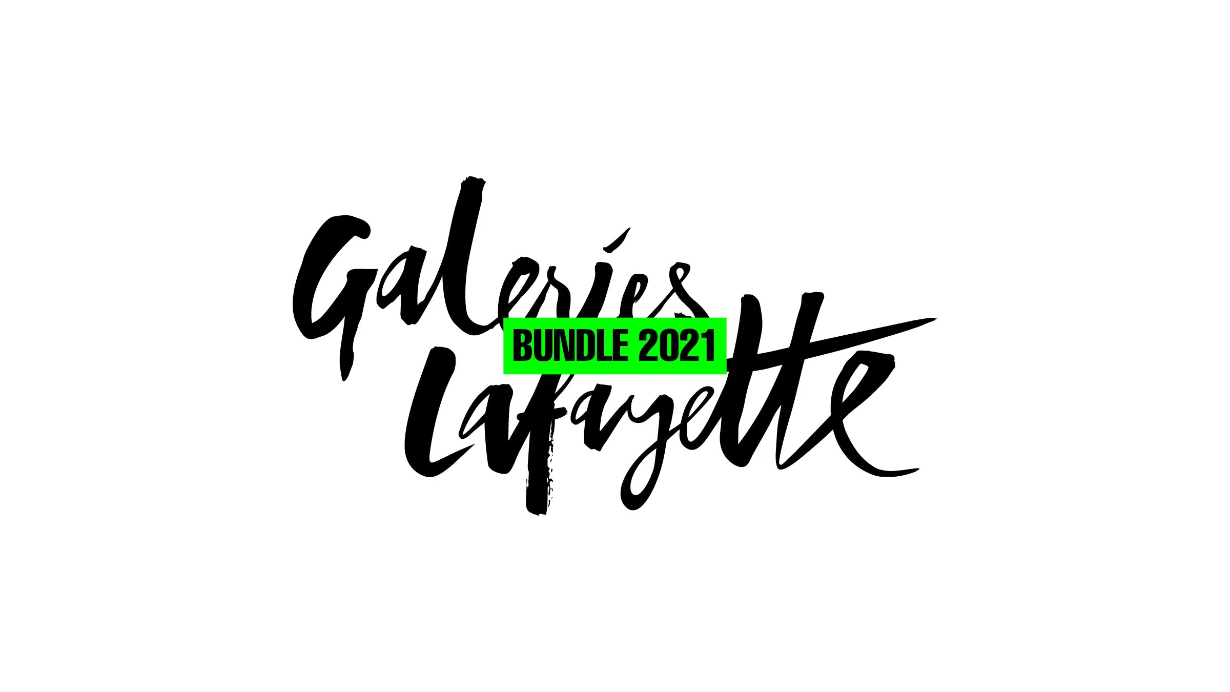 Texte en style calligraphie noir avec un bandeau vert indiquant 'BUNDLE 2021' sur fond blanc.
