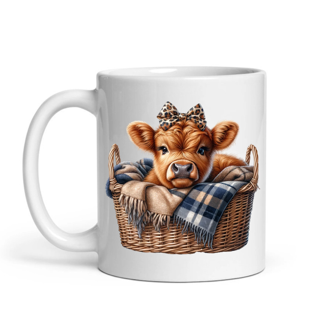 Highland Calf – "Basket Case" Cozy Cow Mug