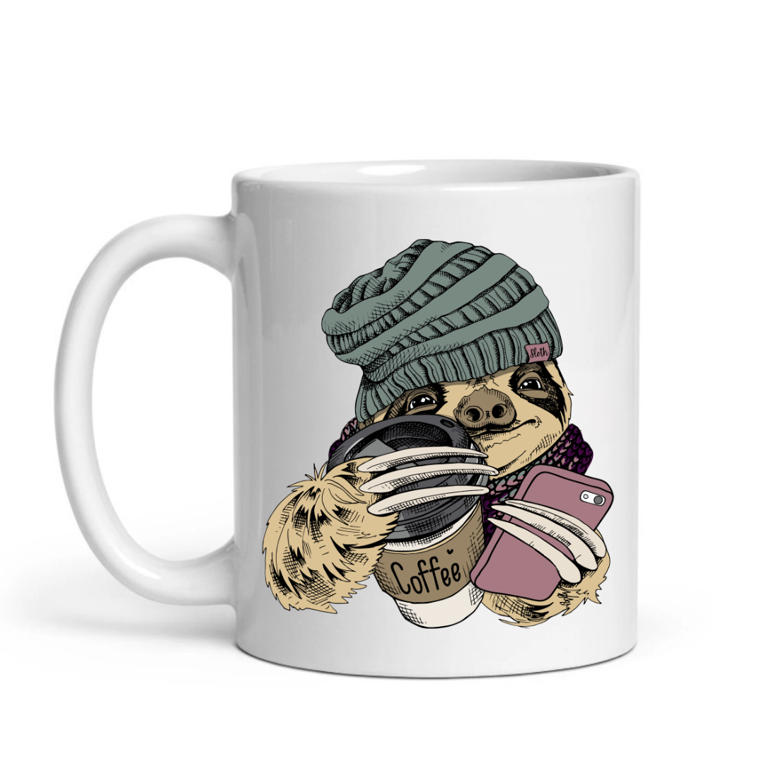Coffee Sloth – Cozy Morning Hustle Mug