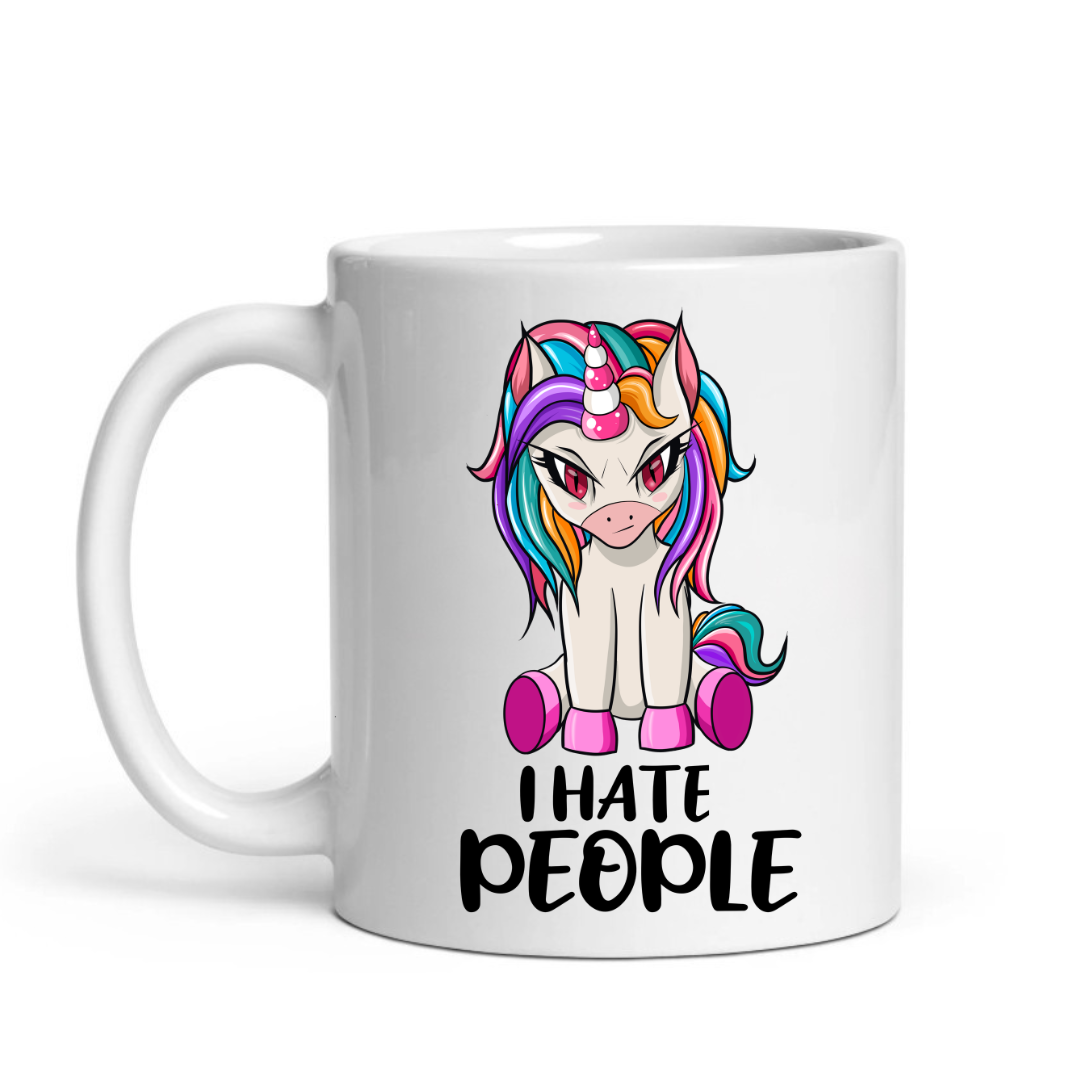 I Hate People – Grumpy Unicorn Sarcastic Mug