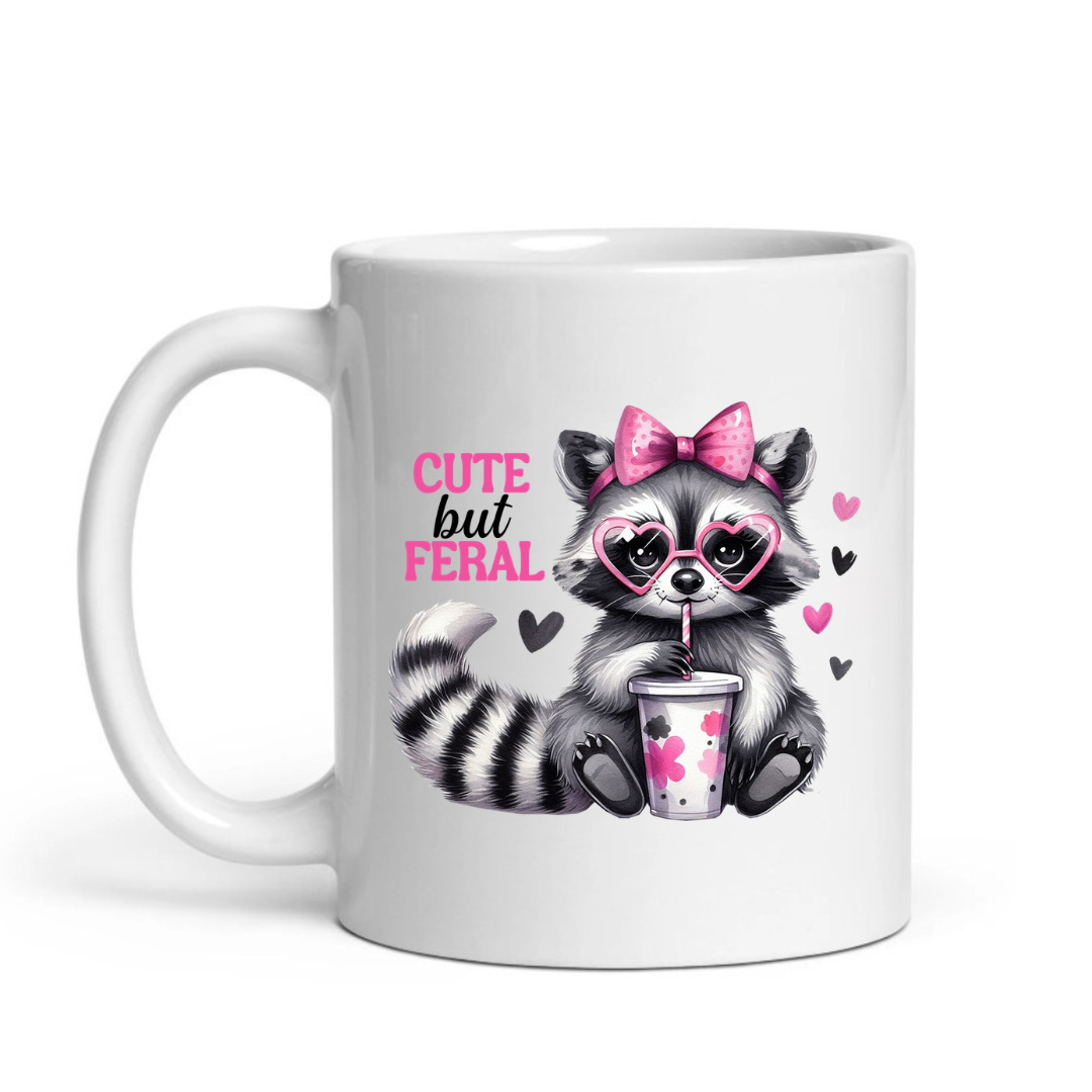 Cute But Feral – Sassy Coquette Raccoon Mug