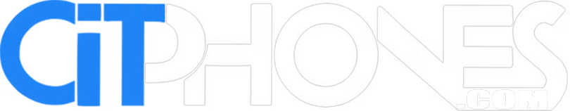 Close-up of a logo with the word 'PHONES' in white letters and a graphic of stacked colored phones on the left.