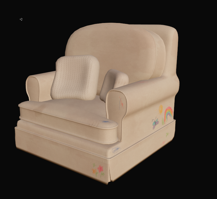 Chair texture painted for thesis film.
Texture painted in Substance Painter.