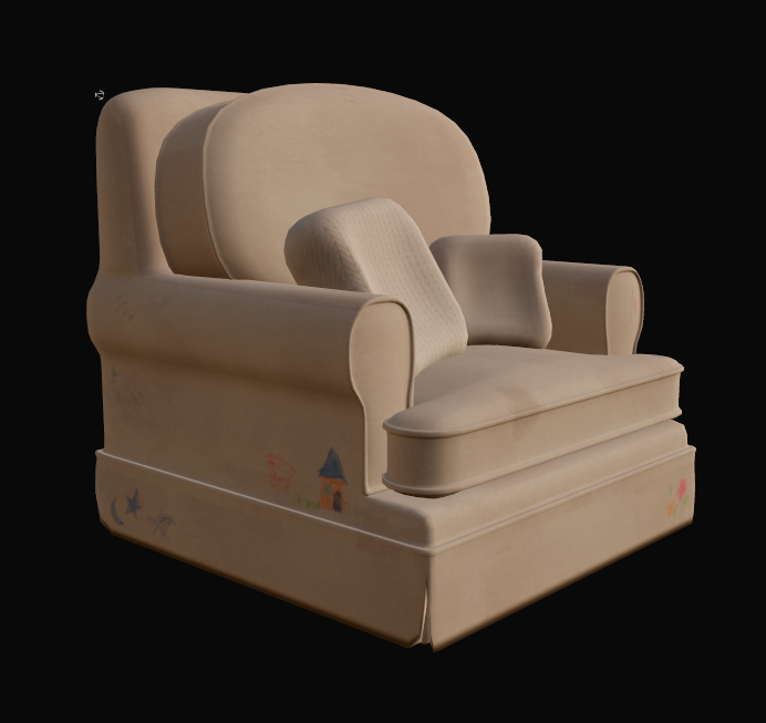 Chair texture painted for thesis film.
Texture painted in Substance Painter.