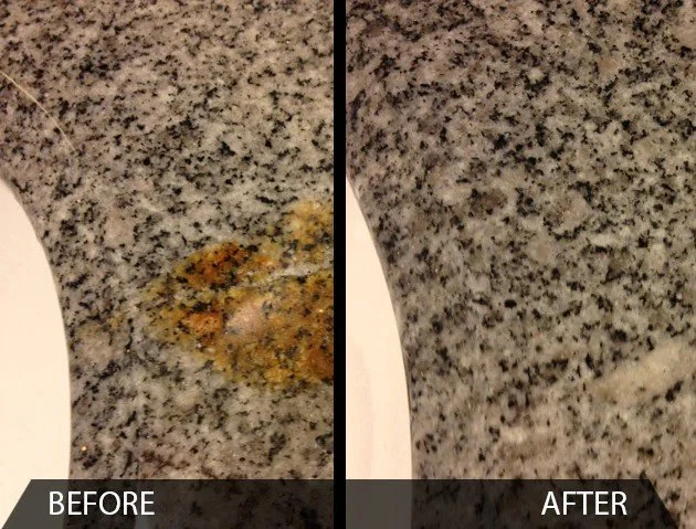 granite stain removal before and after Bend Oregon
