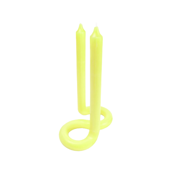 Twist candle in yellow