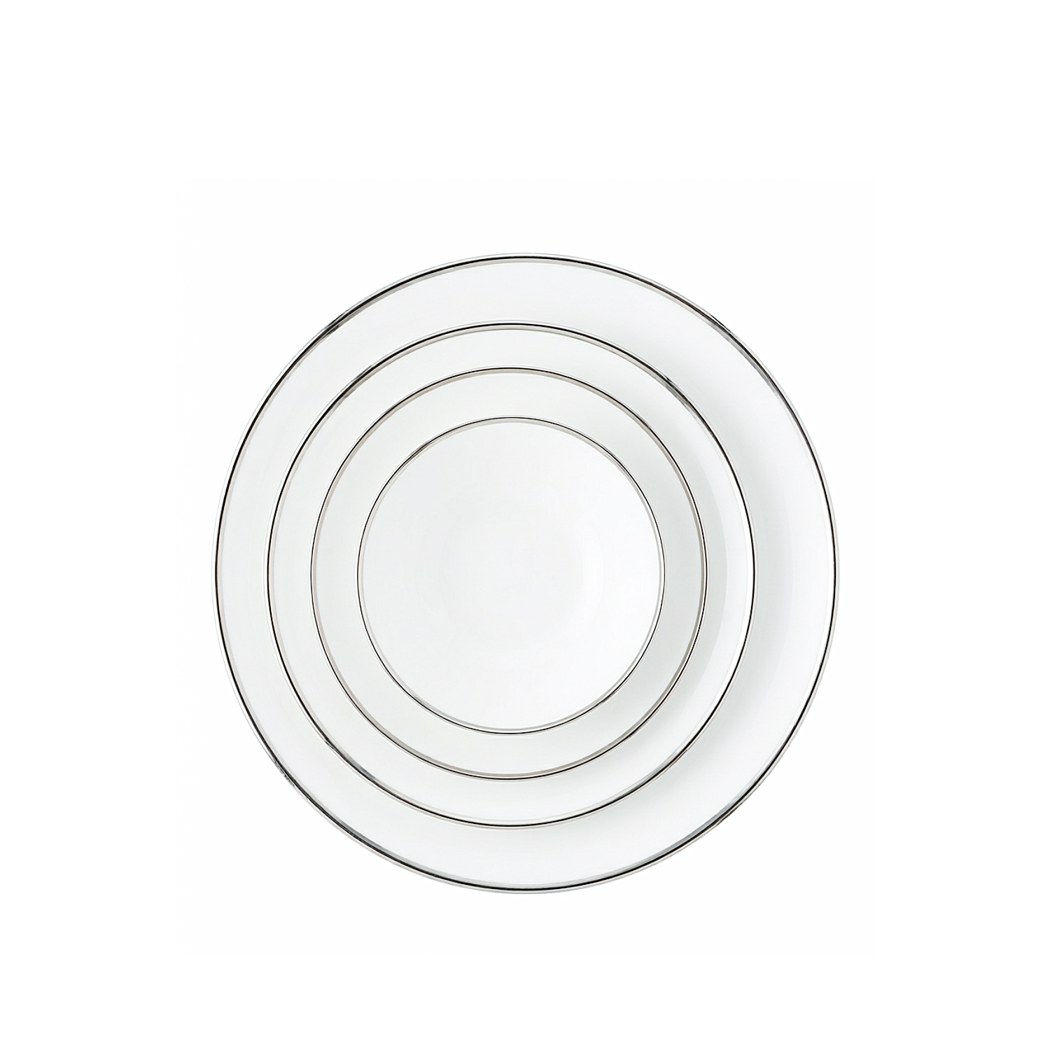Place Setting - Bright White with Platinum set (12)