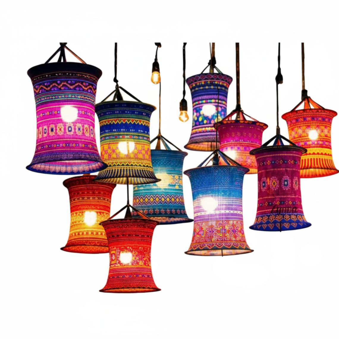 Multicolored Lanterns - Hmong-Style