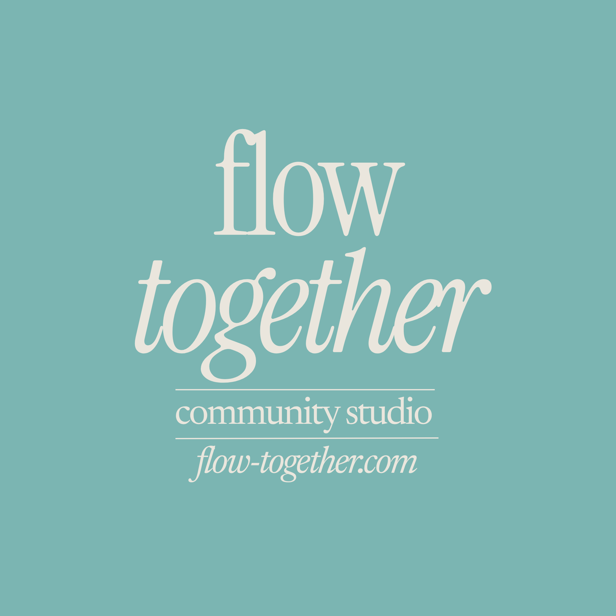 Text with a light teal background that reads: 'flow togehter.com'.