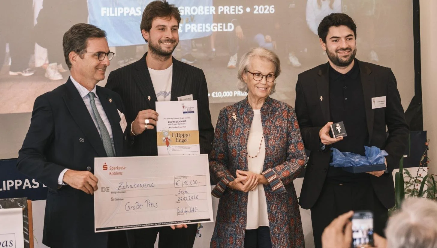Levin Schmidt (Project ELPIDA e.V.) erhält den Großen Preis Filippas Engel 2026 auf Schloss Sayn