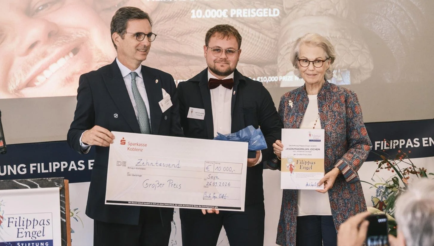 Jason Maximilian Jochem erhält den Großen Preis Filippas Engel 2026 auf Schloss Sayn