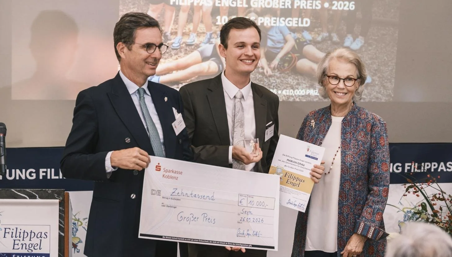 Marian Grau erhält den Großen Preis Filippas Engel 2026 auf Schloss Sayn