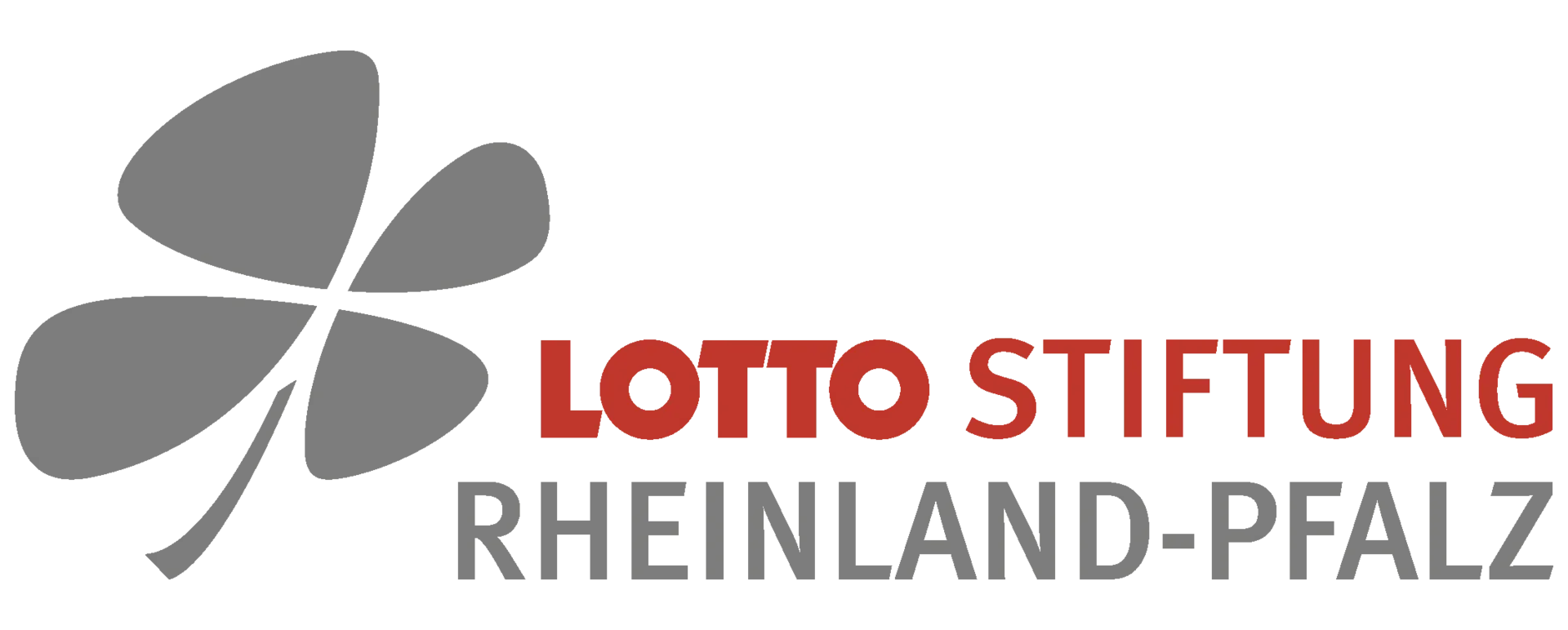 Das Logo der Lotto Stiftung, bestehend aus einem grauen Blatt mit vier Blättern und einem roten Schriftzug 'LOTTO STIFTUNG' daneben, gefolgt von klein geschriebenem grauem Text 'THURN UND TAXIS'.