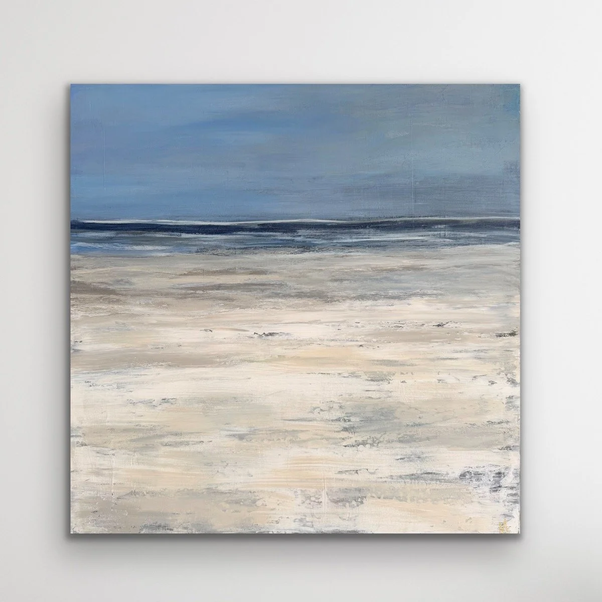 Beyond the Clouds.   A Serene Coastal Vibes Acrylic Painting 36x36”