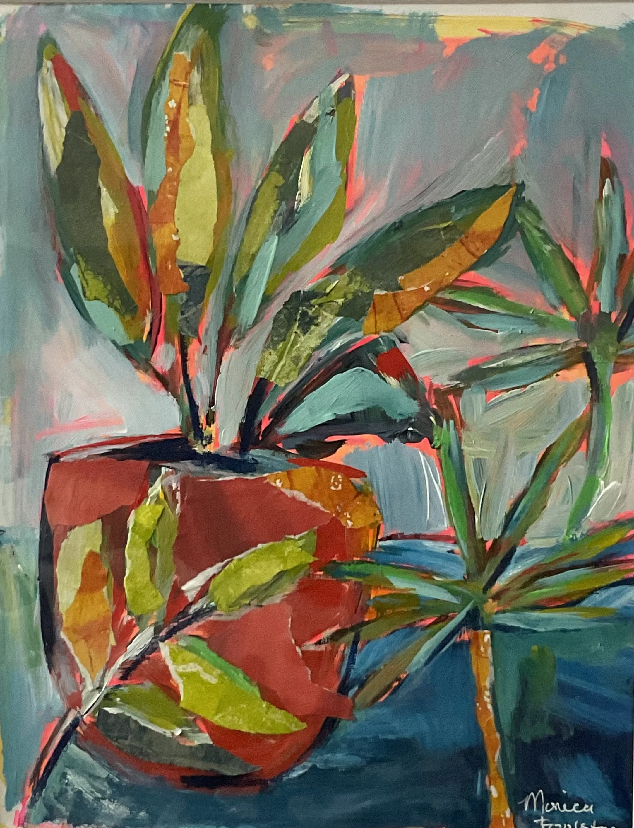 Tropical Vibrance Mixed Media Art  11x14”