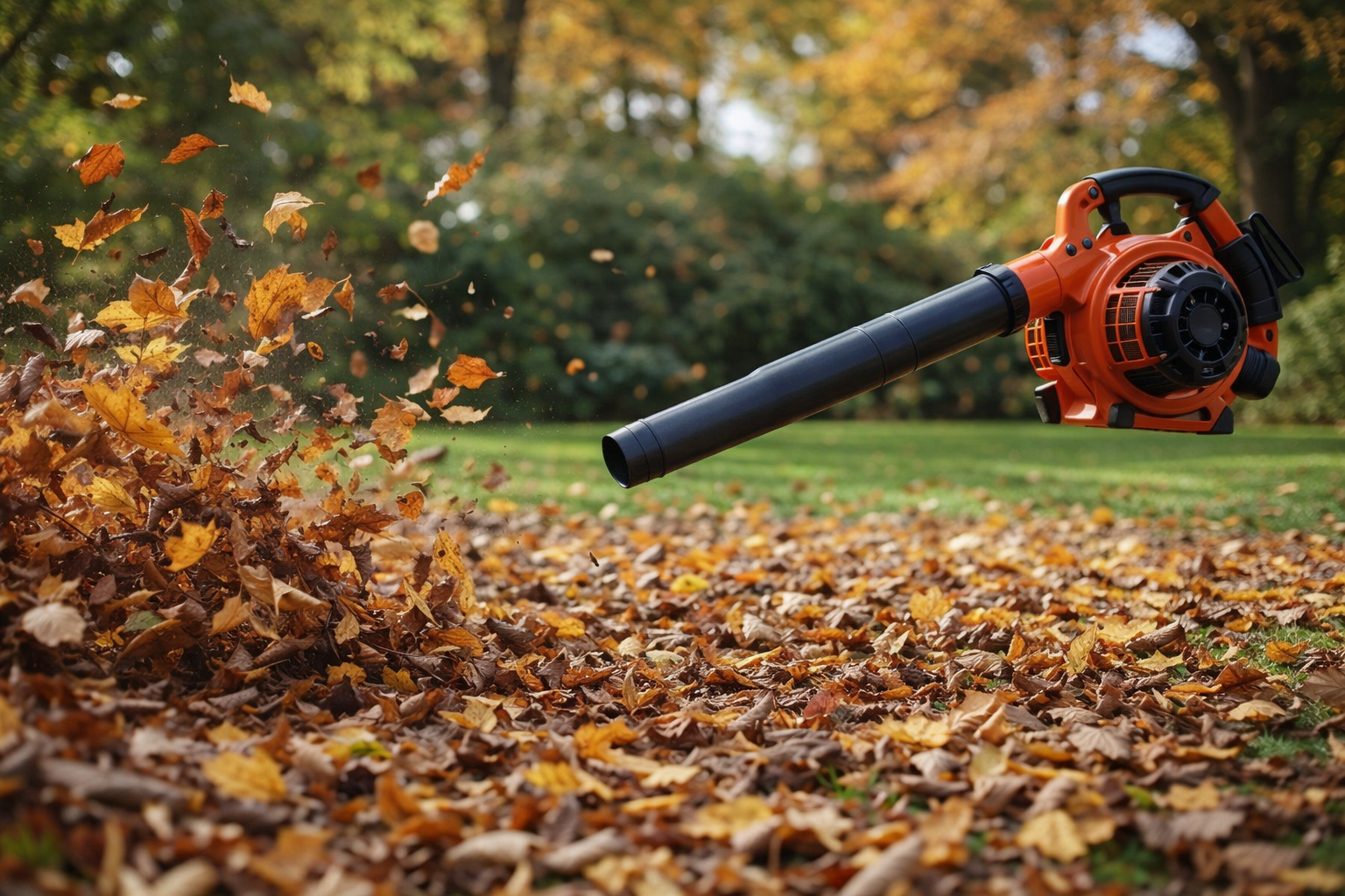 leaf blower before clean up